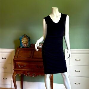 Halogen Black Sheath Mini Dress V-Neck Sleeveless